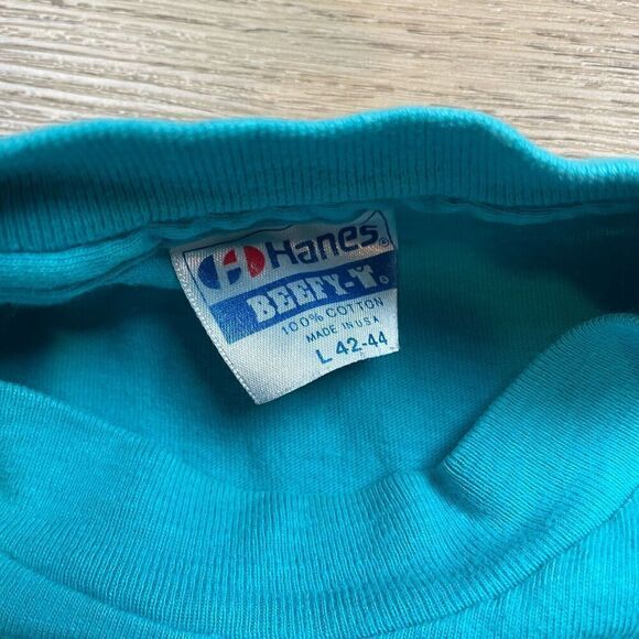 Vintage Shirt Mens Large Blue Santa Barbara California 90s Single Stitch - Picture 7 of 13